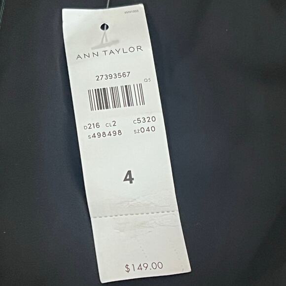 Ann Taylor Black, Green & White Chevron Print Belted Wrap Midi Dress Size 4 NWT - Picture 10 of 13